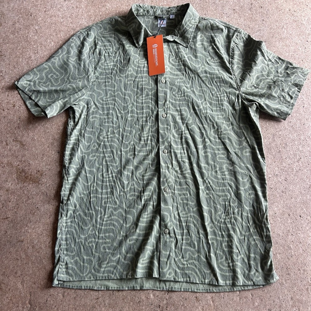 NWT Bearded Goat Shirt Mens Size XXL Explorer Button Up Short Sleeve Stretch